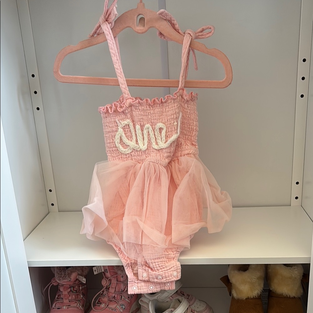 Pink Tulle Baby Romper